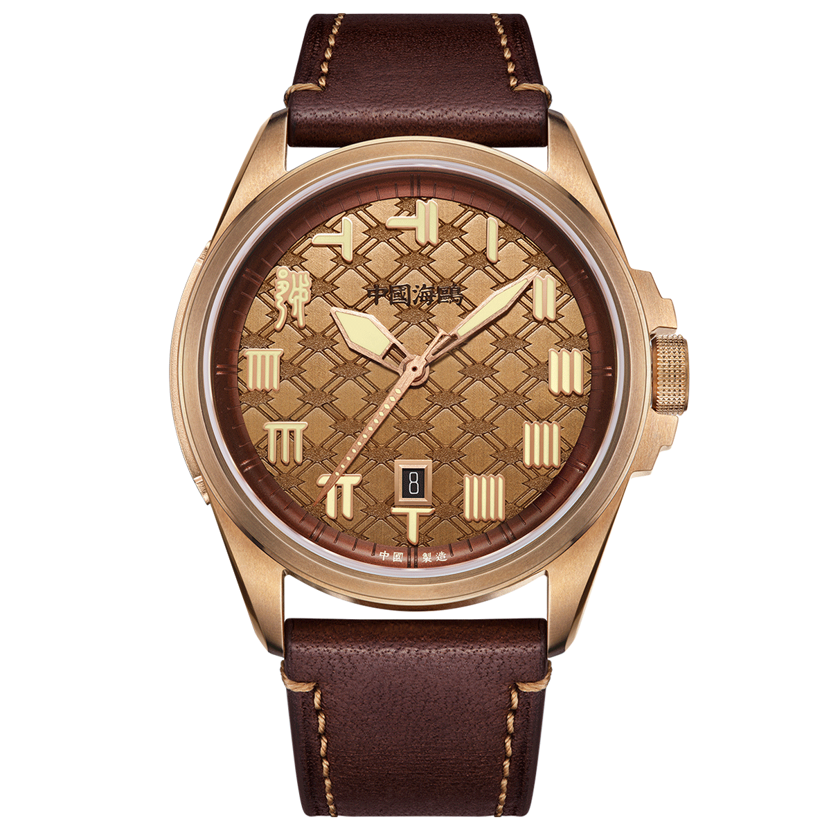 Warpath Series "The Sword Of King Goujian" Diamond-pattern Dial Bronze Case Watch 43.5mm