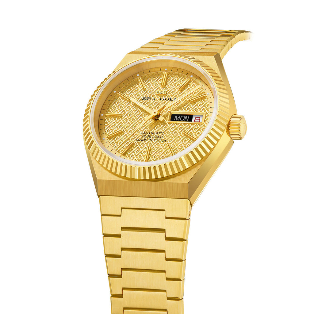 Ancient Cloud Motif Dial Date-day Calendar Reissue Automatic Dress Watch 38mm