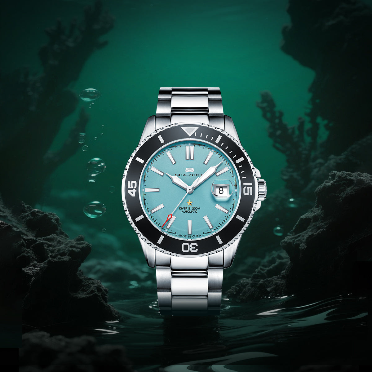 Ocean Series 200m Waterproof Matte Dial Diving Watch 44mm
