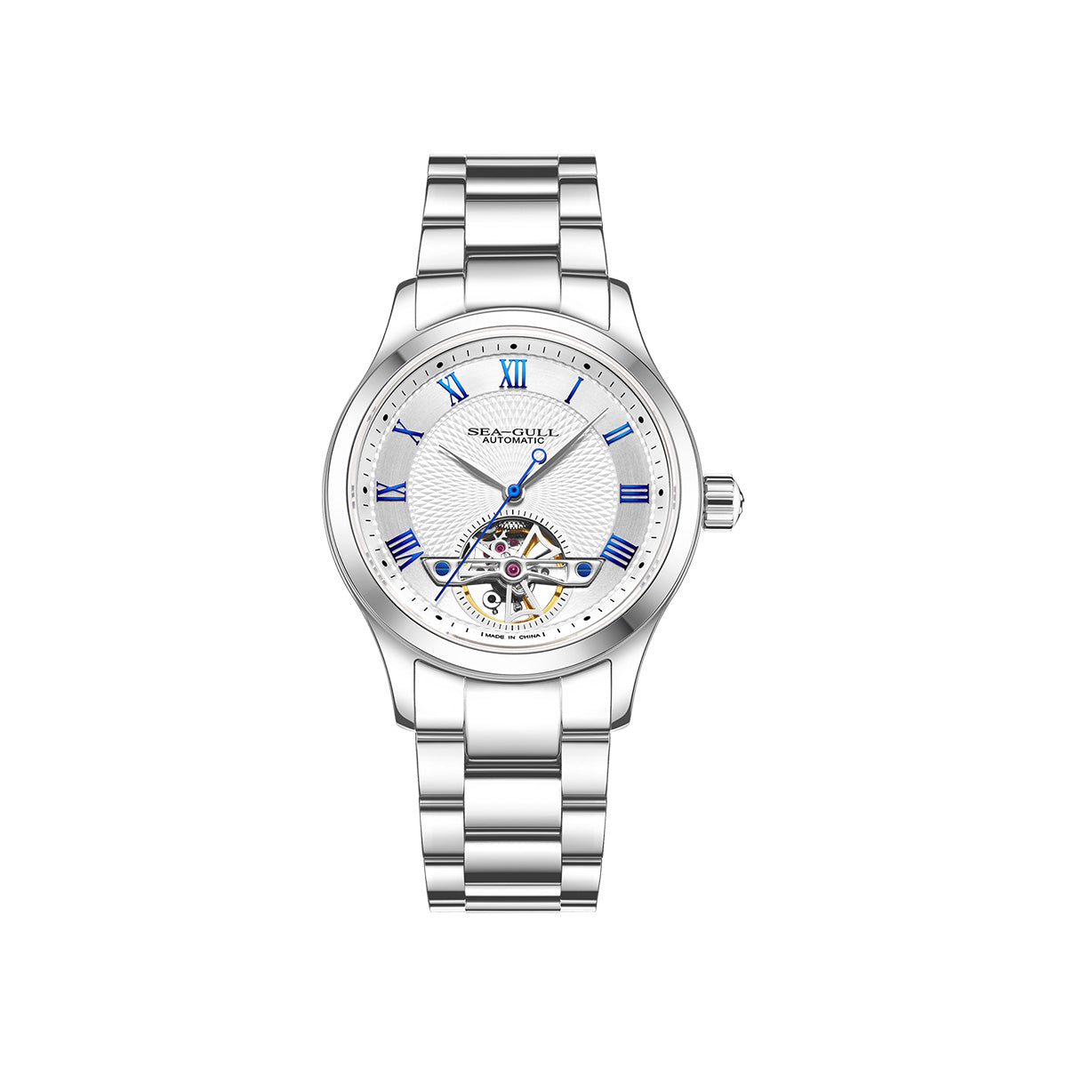 Open Heart Flywheel Guilloché Dial Automatic Watch 39mm
