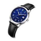 1955 Wuxing Five Stars Reissue Blue Enamel Silver-Sprinkled Dial Vintage Dress Watch 39mm