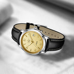 1955 Wuxing Five Stars Reissue Golden Sparkle-texture Dial Dress Watch 39mm