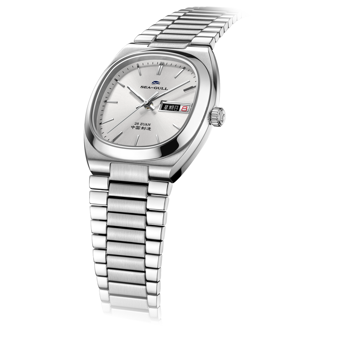 Day-date Calendar Tonneau Case Dress Watch 34mm