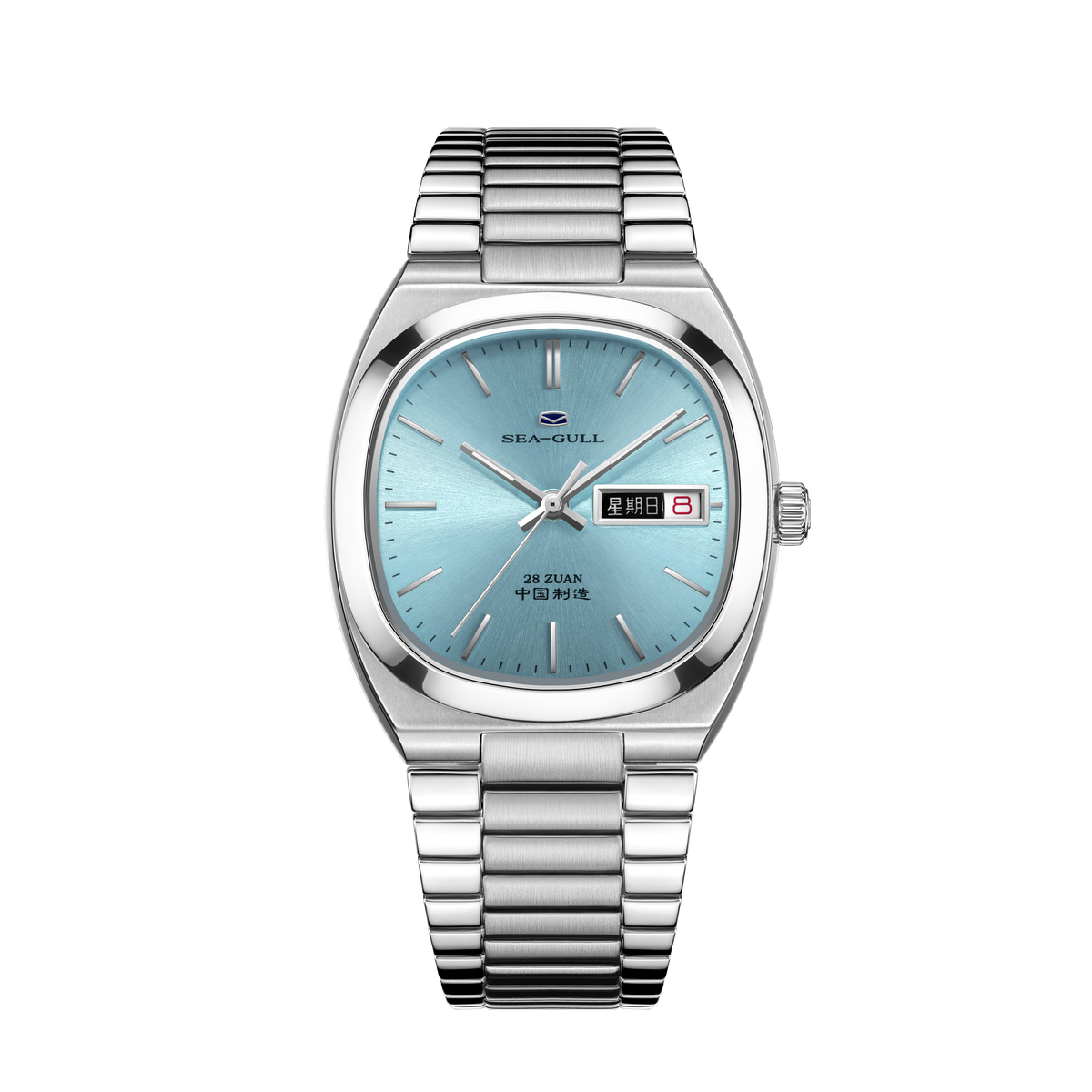 Day-date Calendar Tonneau Case Dress Watch 34mm
