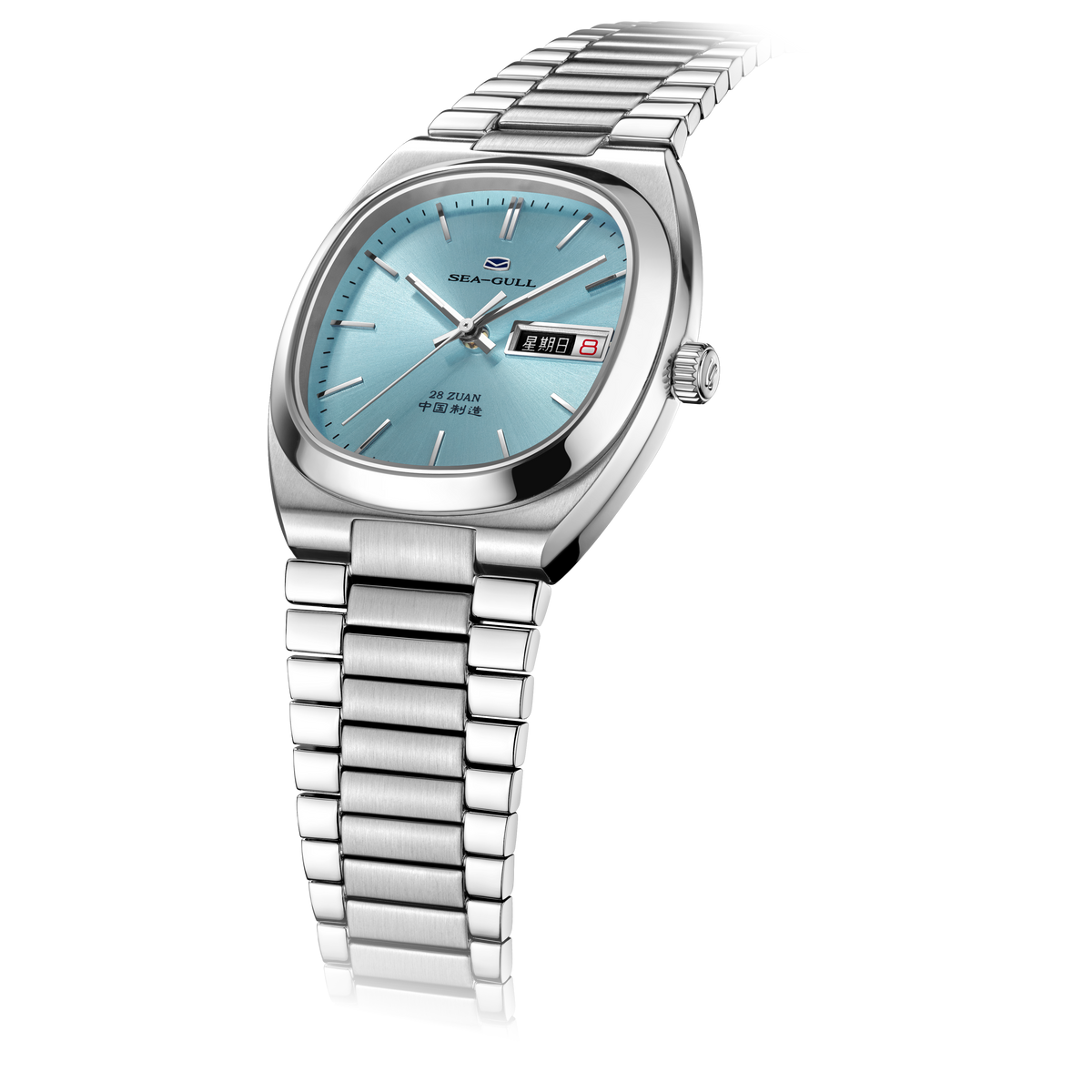 Day-date Calendar Tonneau Case Dress Watch 34mm