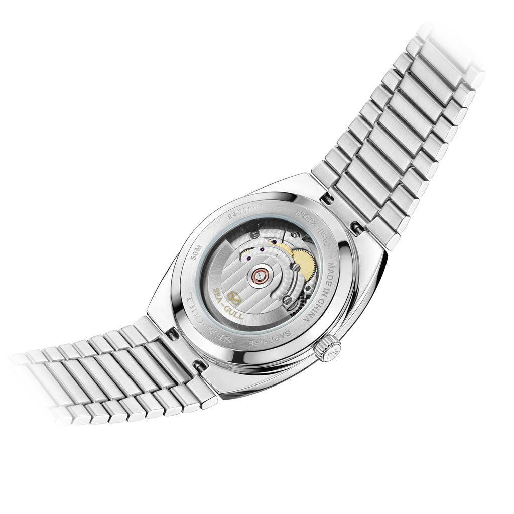 Gray TV Dial Snowflake Texture Tonneau Case Watch 36mm