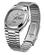 Gray TV Dial Snowflake Texture Tonneau Case Watch 36mm