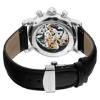 Column-wheel Chronograph Skeleton Open-worked Dial Watch 41mm