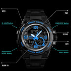 SKMEI 1452 Outdoor Sports Electronic Watch Multifunctional Waterproof Watch(Golden)