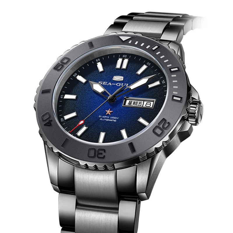 Ocean Series 200m Waterproof Sparkling Dial Ceramic Bezel Diving Watch 44mm