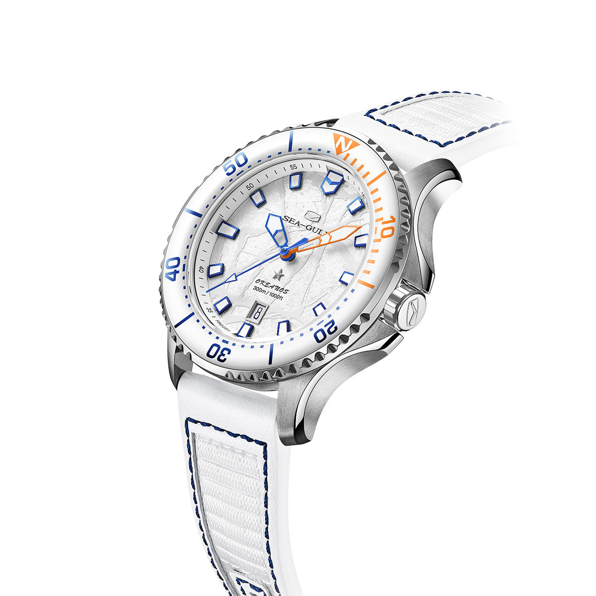 Ocean Series Pro Special Edition 300m Waterproof Titanium Alloy Case Ice-textured Dial Diving Watch 43mm