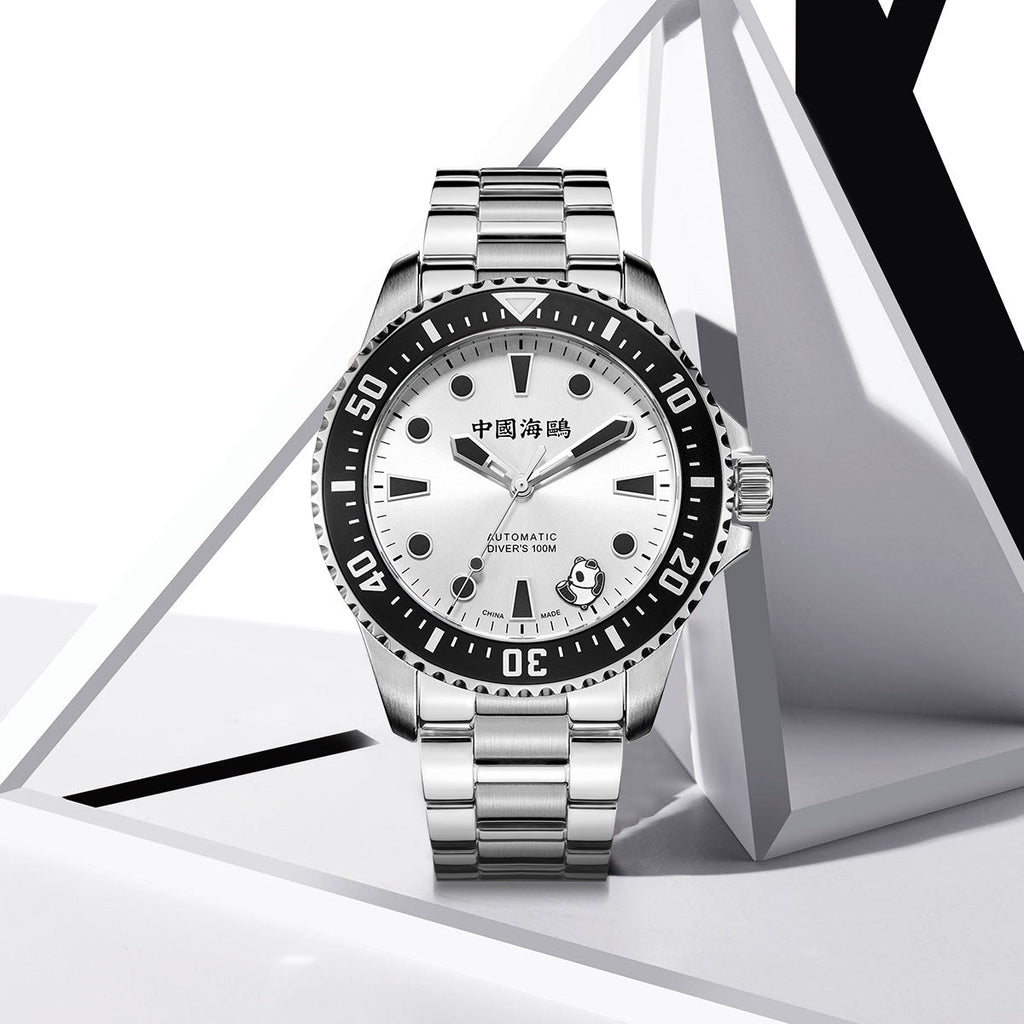 Ocean Series 100m Waterproof Rolling Panda Diver Watch 44.5mm