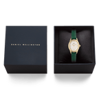 Ophelia Mini Green Lizard White Guilloché Gold