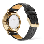 Classic Roman Numerals Date Black Croc Belly Gold